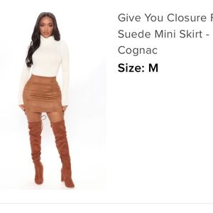 BNWT fashion nova suede mini skirt